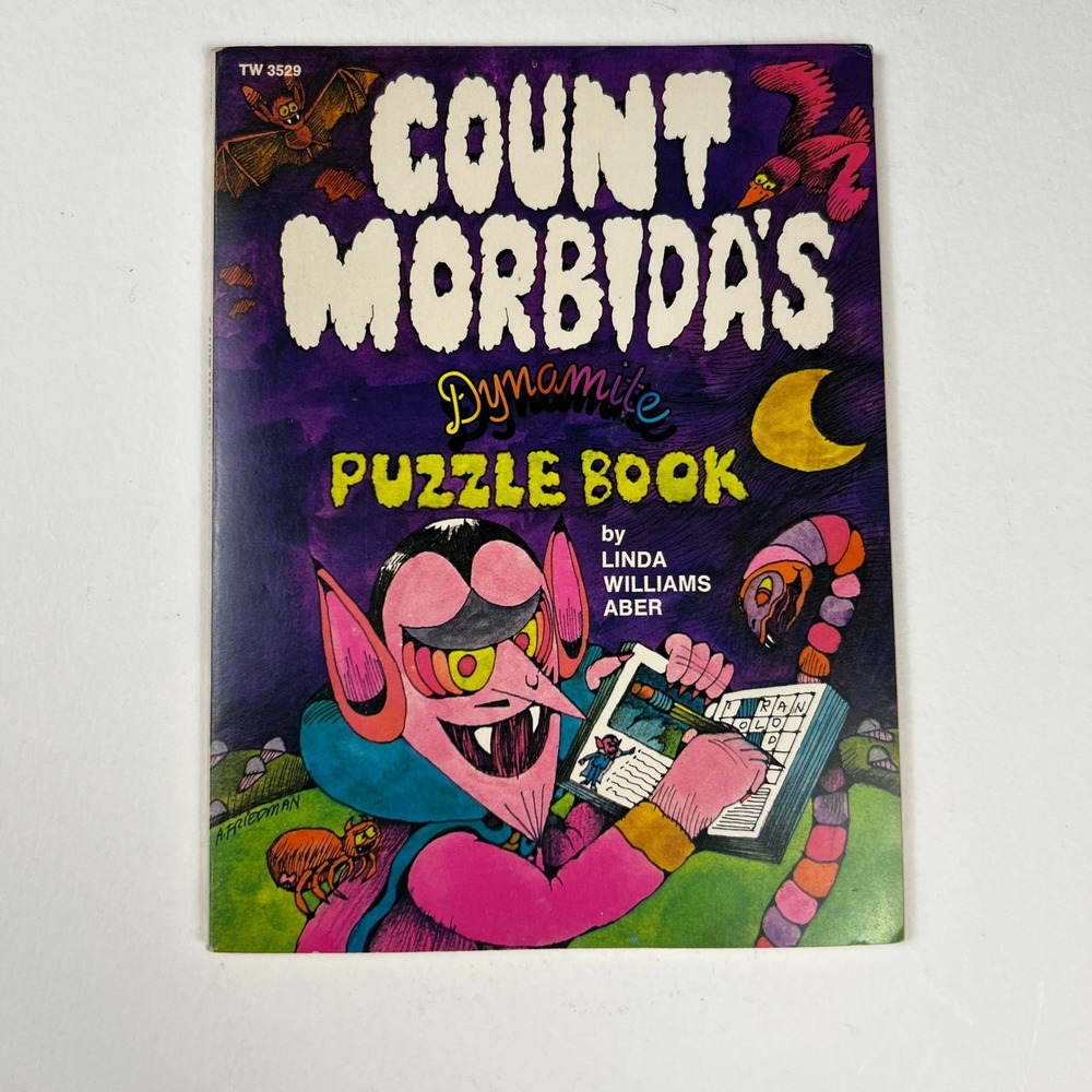 Scholastic Count Morbida's Dynamite Puzzle Book Kids Vintage Monster Retro Book
